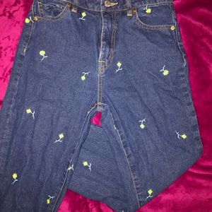 Floral mom jeans
